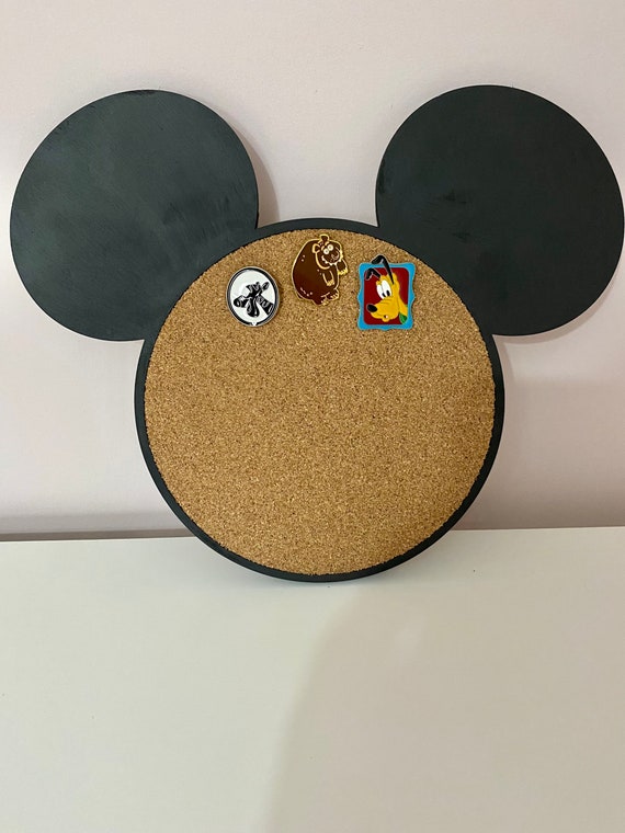 Mickey Mouse Cork Boards. Mickey Pin Display. Disney Pin Board, Mickey Pin  Board. Black Mickey Pin Display. Painted Mickey Cork Board 