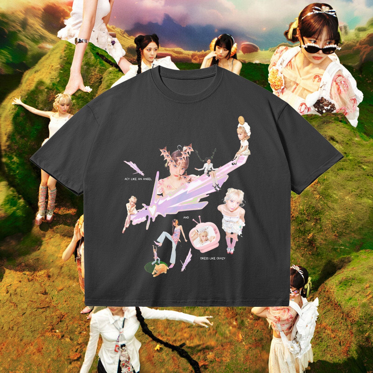ルセラフィム CRAZY プレミアムグッズ Tシャツ (LE SSERAFIM ルセラフィム CRAZY プレミアムグッズ Tシャツ (LE SSERAFIM