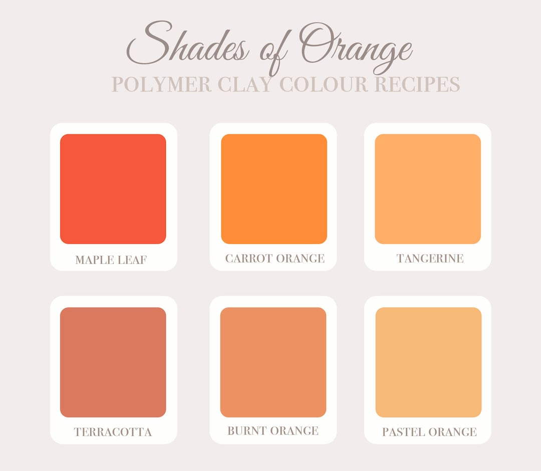 Digital Polymer Clay Color Recipes, Clay Color Recipe Guide, Sculpey ...