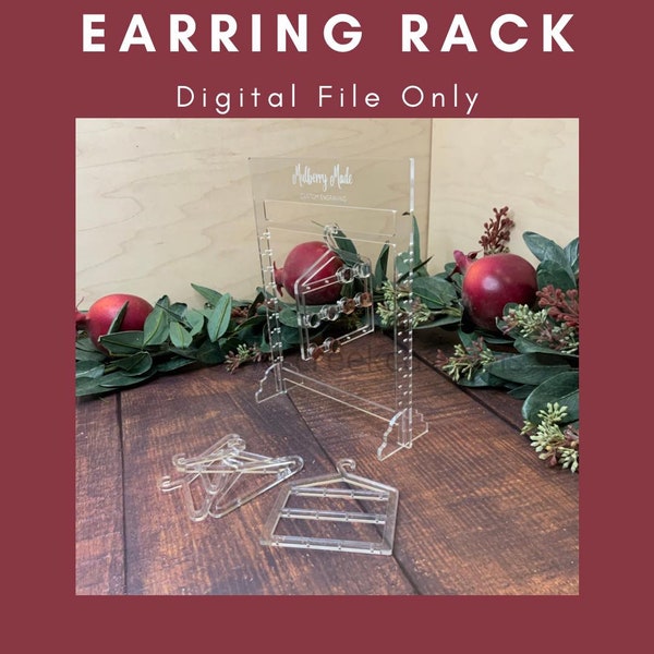 Earring Rack SVG - Custom Engraving Spot