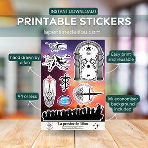 Herr der Ringe Sticker Bogen | Hobbit Fan Art (Digitaler Download)
