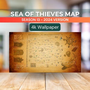 Sfondo di Sea of Thieves 4k / Alta qualità, Elevato dettaglio / Aggiornato all'estate 2024 / Mappa del videogioco / Mappa SoT stagione 13 / PC 3840 x 2160 pixel