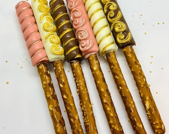 Eid l Ramadan Chocolate Dipped Pretzel Rods