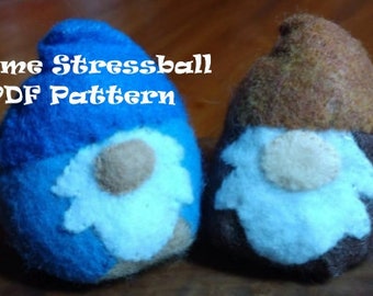 Gnome Stress Ball Fdiget Toy Back Pack Freind Hand Warmer PDF PATTERN ONLY