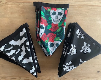 Skull / roses / bats , spooky Halloween bunting, Garland, flags, decoration