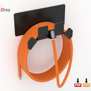 CADtsy Air Hose and Extension Cord Holder DXF File for CNC Plasma and Laser Cutting, wall-mounted workshop organizer design for garage and tool storage.