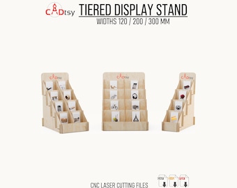 Display Stand SVG DXF Files for Laser Cutting, 4-Tier Craft Show Rack