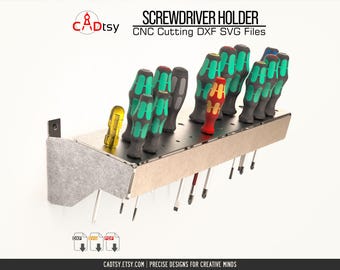 Screwdriver Holder DXF Files for CNC Plasma Cutting, Wall-Mount Tool Rack