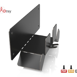 Side profile of a metal extension cord hanger showing the deep 5.4-inch cradle capacity for heavy electrical cables.