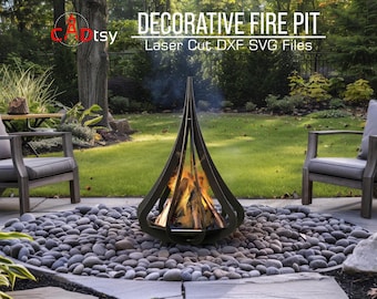 Fire Pit DXF Files for Plasma Cutting • Backyard Firepit • Outdoor Fireplace • Luxury Garden Decor