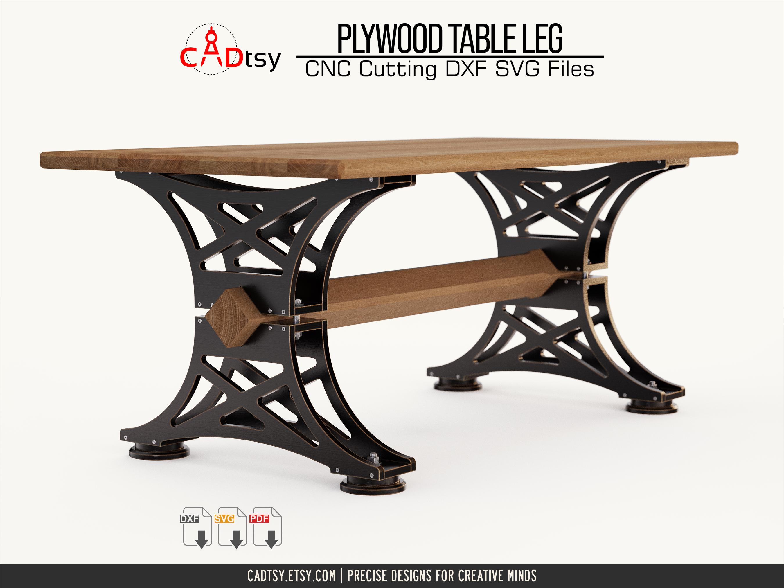 Table Legs DXF CNC Router Files • Wood Table Base Cutting SVG File - Etsy