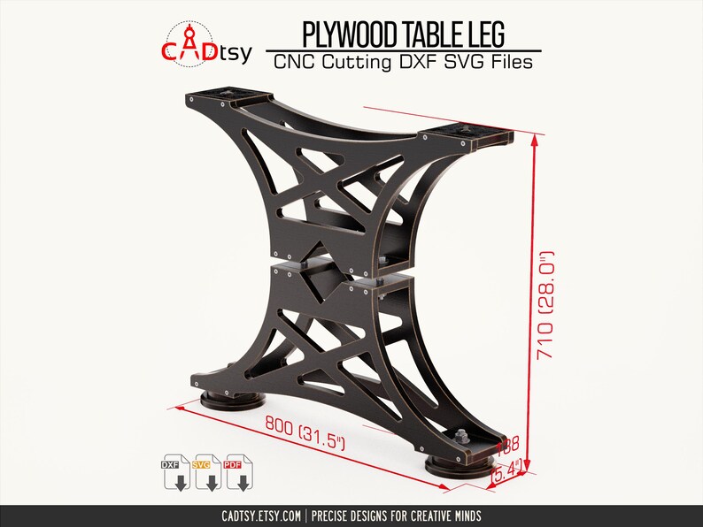 Wood Table Base DXF SVG CNC Router Files, Plywood Table Legs Plans - Etsy