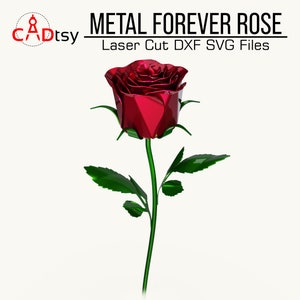 メタルローズ DXF ファイル - CNC プラズマレーザー切断 SVG テンプレート - DIY スチールフラワープラン - バレンタイン記念日のロマンチックなギフト