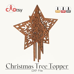 クリスマスツリー トッパー スター SVG レーザー カット ファイル、モラヴィア スター レーザー カット SVG ファイル。装飾用天体トッパー SVG ベツレヘム スター オーナメント