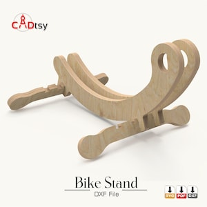 Wood Bike Stand DXF for CNC Router, 18mm and 19mm Plywood Floor Rack