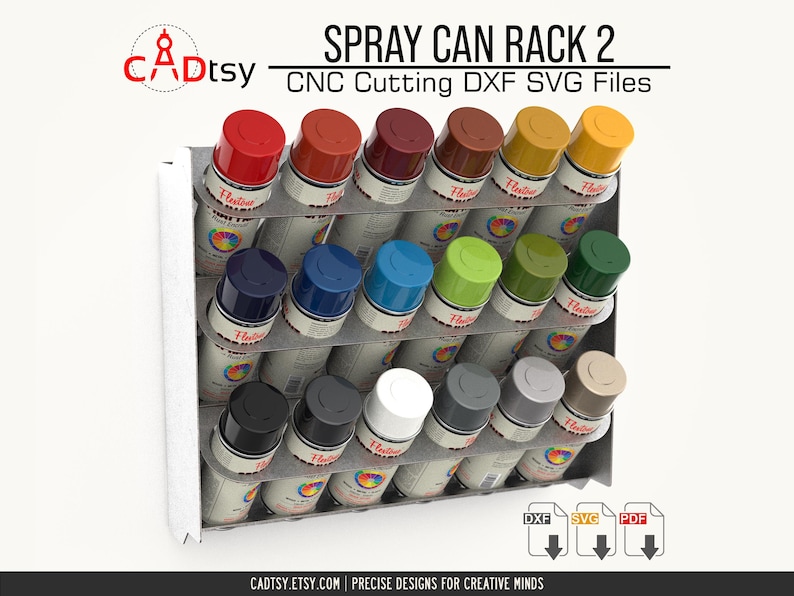 A direct front view of the metal aerosol can organizer, a practical CNC rack file project.