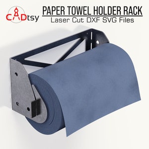 Suporte para papel toalha de oficina, arquivo de corte DXF para máquinas CNC de plasma/laser. Organizador de ferramentas de garagem.
