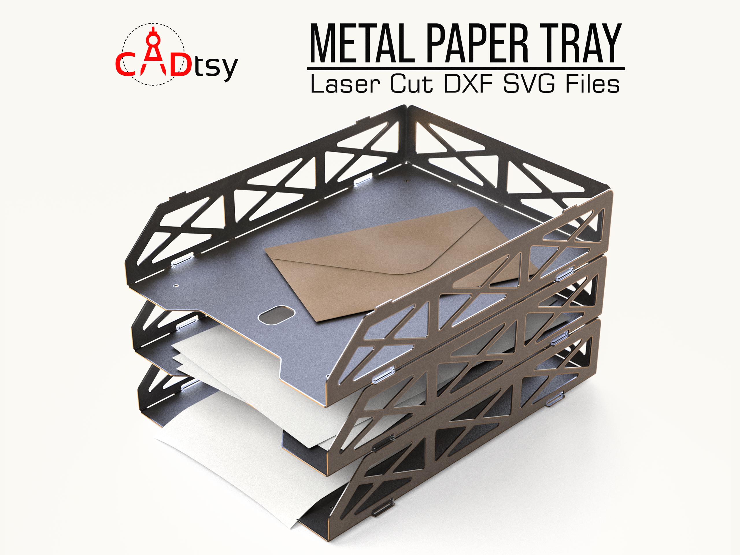  Metal Paper Tray DXF SVG Files, Document Organizer CNC Laser