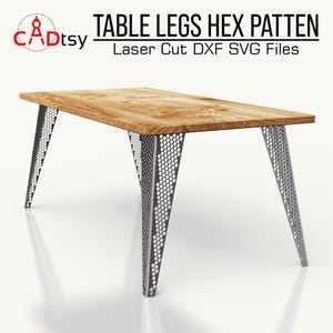 Industrial Table Leg Plans: Hex Pattern CNC DXF File (Digital Download)