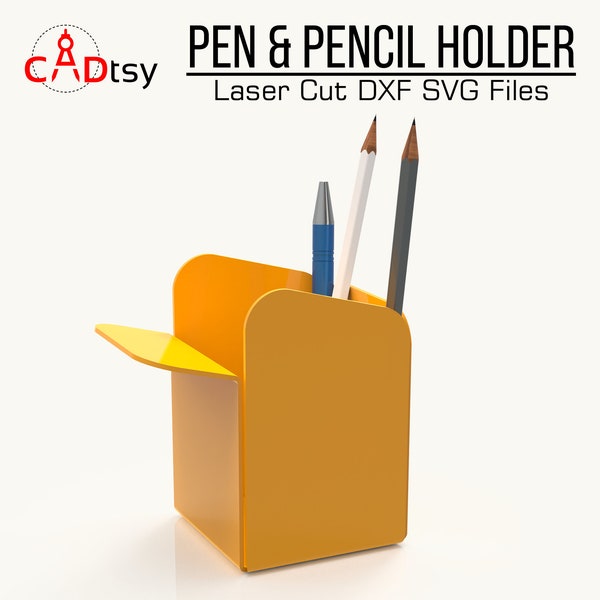 Precision-Crafted Metal Pen Holder DXF / SVG Files for CNC Plasma & Laser Cutting - Elegant Desk Organizer Design Pattern