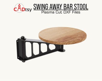 Swing Away Stool DXF, CNC Plasma File, Industrial Bar Stool & Kitchen Island Seating Plan
