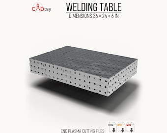 Welding Table DXF Files, 24 x 36 x 6 Inch — Welding Fixture Tabletop Plans, CNC Plasma Cutting Files