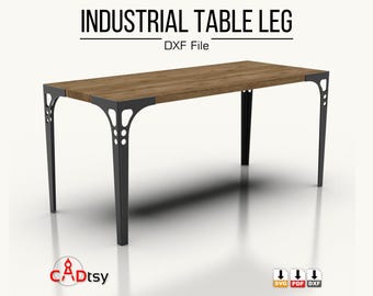 Industrial Table Leg DXF Files for Plasma Cutting, 740mm Sheet Metal Leg
