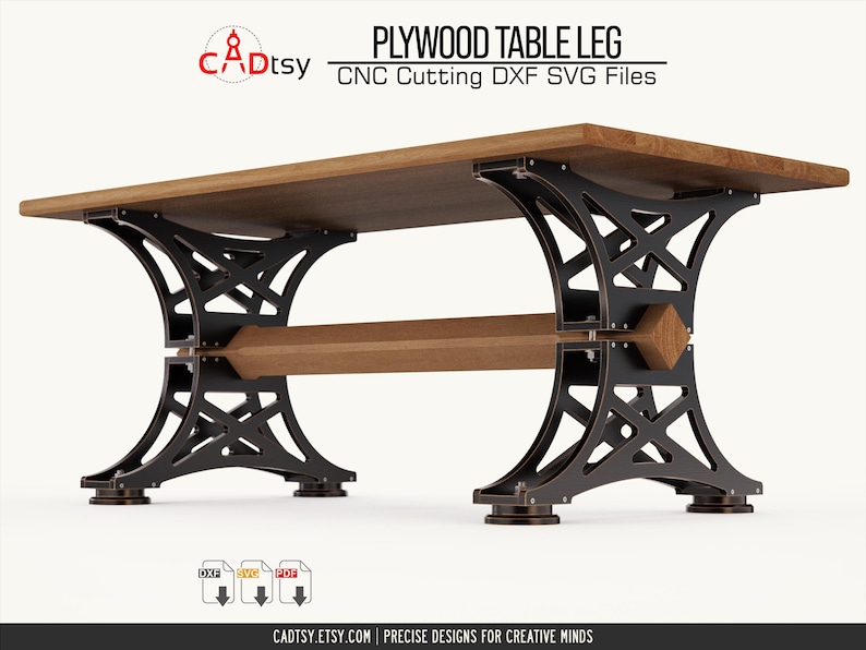 Wood Table Base DXF SVG CNC Router Files, Plywood Table Legs Plans - Etsy