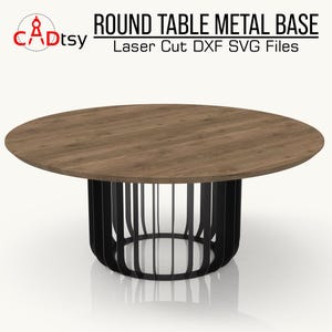 Table Base CNC-Schnitt DXF Datei. Runder Tisch Säule DXF-Design für Laser-Cuttings. Esstisch Bein. Industrielle Tischsäulenrahmenbasis