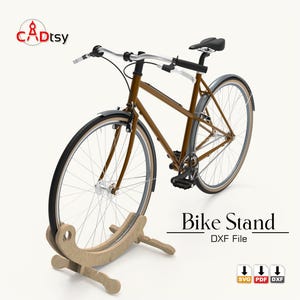 DIY Bike Stand DXF Files | CNC Wood Rack Plans | Modern Curved Bicycle ...