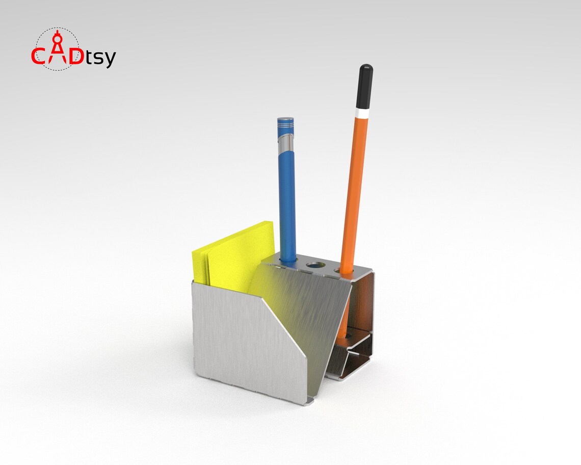 Pen Holder DXF File Metal Desk Organizer Vector Plans for Etsy