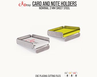 Business Card and Sticky Note Holder DXF Files for CNC Plasma Cutting