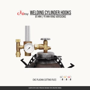 Welding Gas Cylinder Hooks DXF Files for CNC Plasma Cutting, 81mm 91mm Hangers