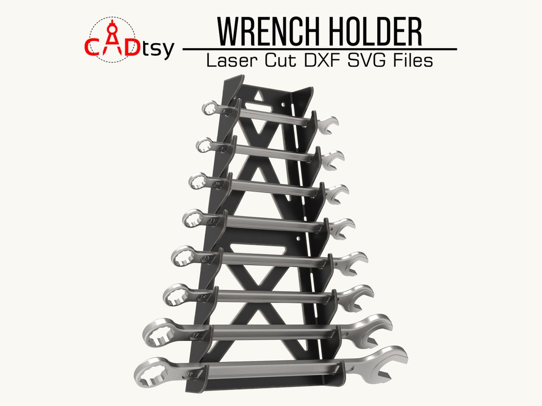 Wrench Holder DXF SVG Files, Wall Spanner Rack CNC Laser Plasma Cut