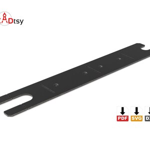 CNC plasma nesting template layout for paint gun stand with pre-cut bend slots