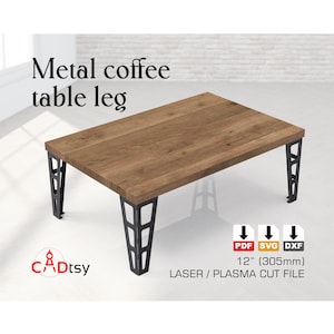 Coffee Table Legs DXF SVG | Modern 3-Slot Geometric | CNC Plasma/Laser Cut + Bend (12in/20in)