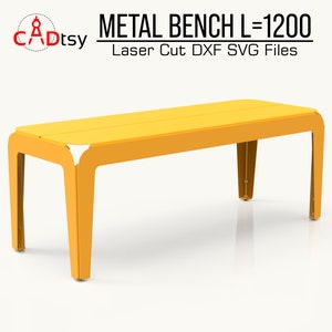 Metal Bench CNC-Plasmaschneiden DXF-Dateien. Laser Cut-Pläne für Outdoor-Gartenmöbel. Industrielle Stil Möbel aus Metall