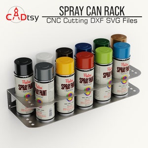 Archivos DXF/SVG para corte por plasma y láser, soporte para latas de pintura, organizador de herramientas para taller