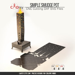 Smudge Pot DXF Files for Plasma Cutting Waste Oil Heater Rocket Stove SVG