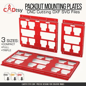 Milwaukee Packout Plate Plasma DXF Cut-bestand. Milwaukee Mount DXF Packout-muurbeugel. Utility Mount cnc-plasmasnijplannen. Gereedschapsorganizer