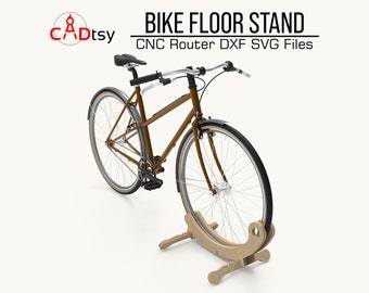 Bike Floor Stand, Bicycle Holder Rack CNC DXF File, Plywood / Wooden PDF Making Drawings, svg Pattern Plans