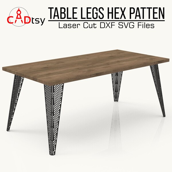 Archivos SVG DXF de patas de metal de mesa. Patrón de corte por plasma láser CNC. Altura 713 mm (28")