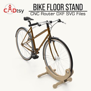 DIY Bike Stand DXF Files | CNC Wood Rack Plans | Modern Curved Bicycle ...