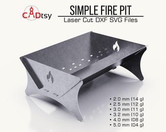 Fire Pit DXF Files for Plasma Cutting • Collapsible Grill Laser Cut Files