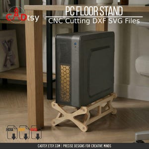 PC Bodenständer CNC-Schnittdateien • Holzbearbeitungsplan (dxf, svg)