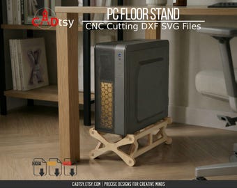 PC Tower Floor Stand DXF-SVG Files (cnc Router Woodwork Plans)