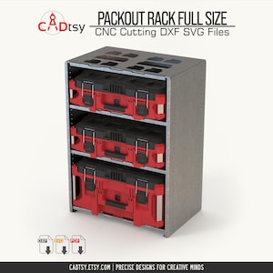 Arquivos DXF do Milwaukee Packout Rack para corte a plasma • Projetos de modelos para armazenamento modular de ferramentas