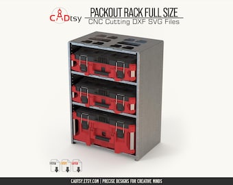 Milwaukee Packout Rack DXF Files for Plasma Cutting, Full-Size Metal Storage Cabinet