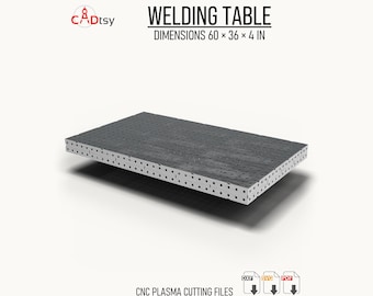 Welding Table DXF Files, 36 x 60 x 4 Inch — Welding Jig Tabletop Plans, Steel Fabrication DXF SVG