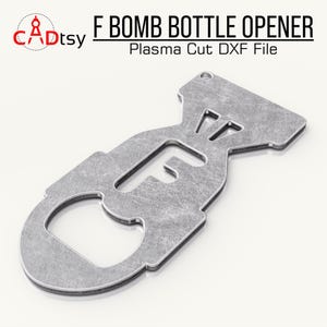 Flesopener DXF F-bomb cnc plasmagesneden bestand. Sleutelhanger bom plasma DXF-bestand. Sleutelhanger, grappig plasmacnc-projectcadeau DIY-zakgereedschap